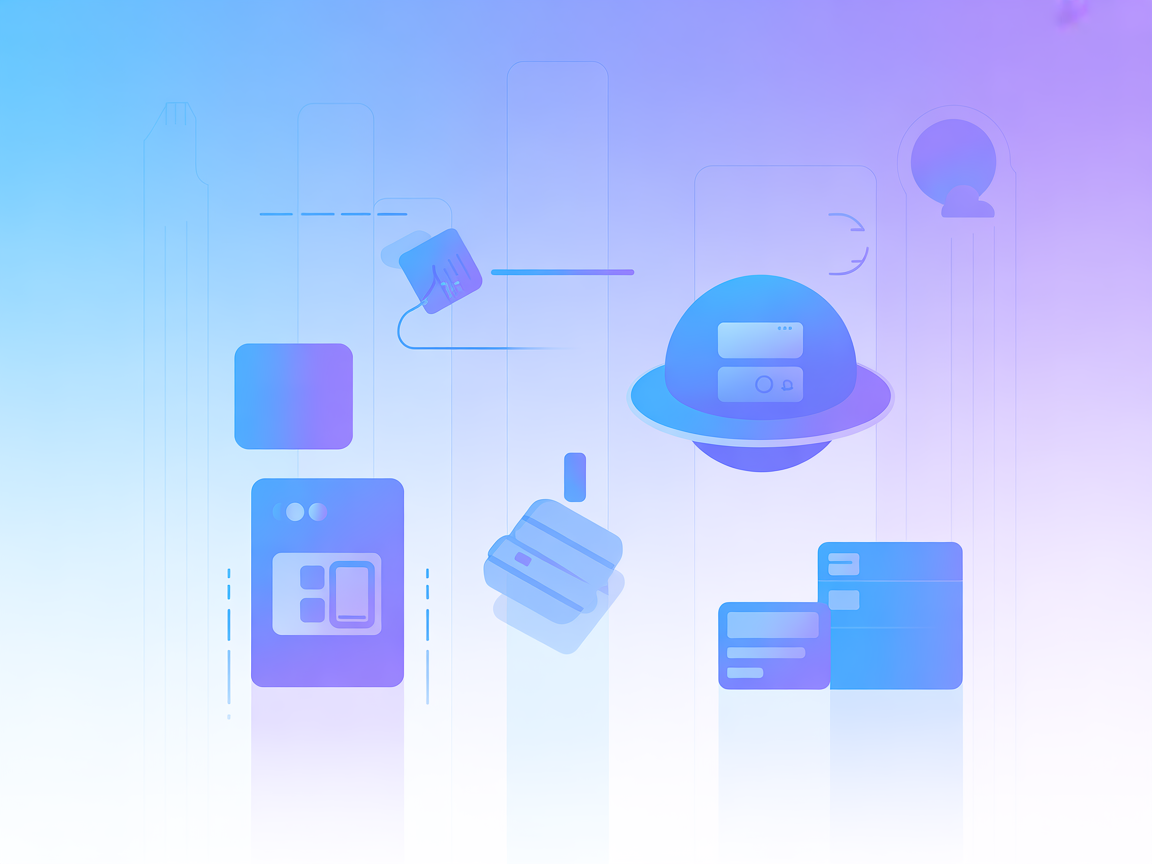Minimalist blockchain AI integration illustration