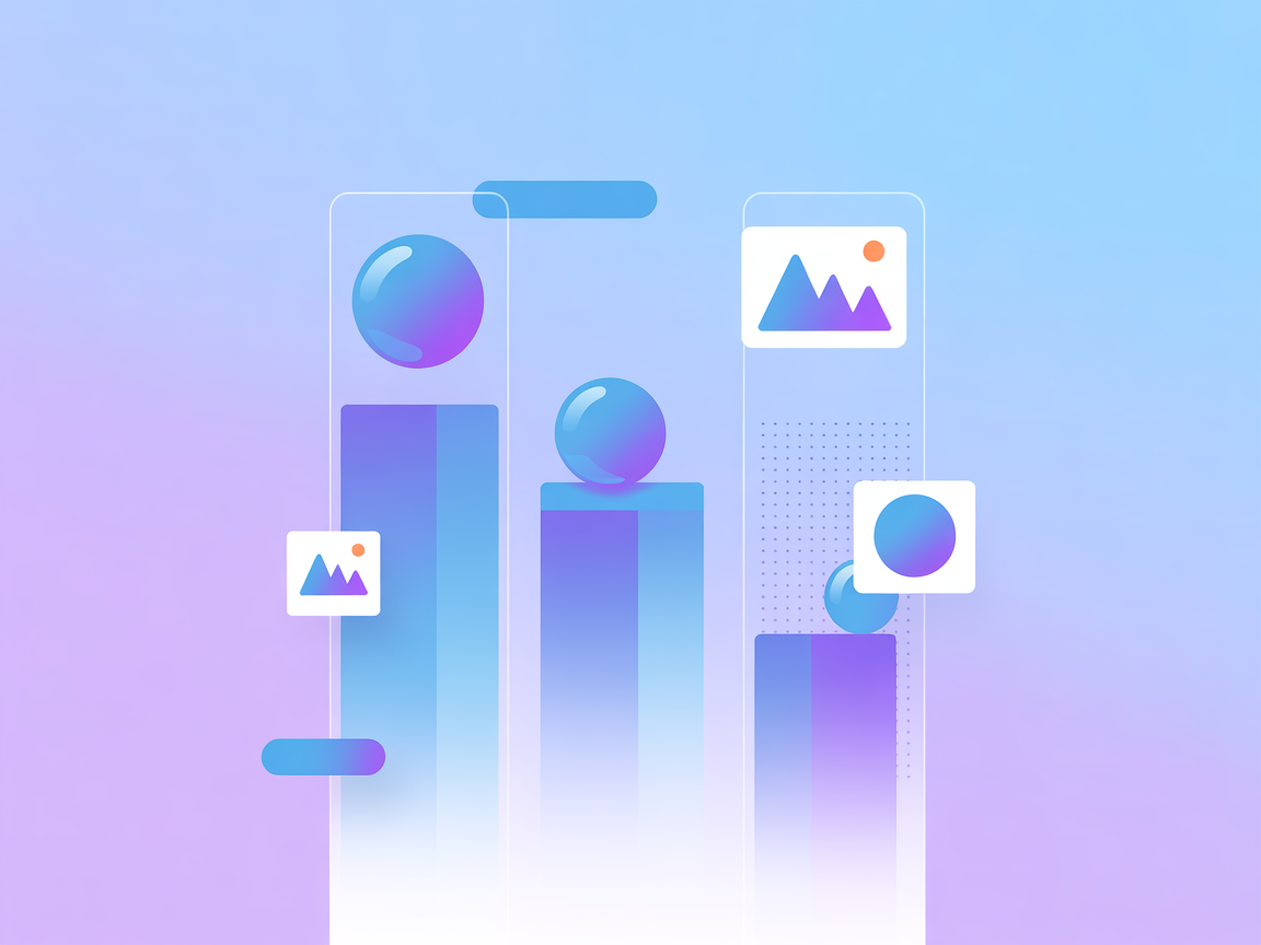 Minimalist Facebook Ads integration illustration with SaaS objects