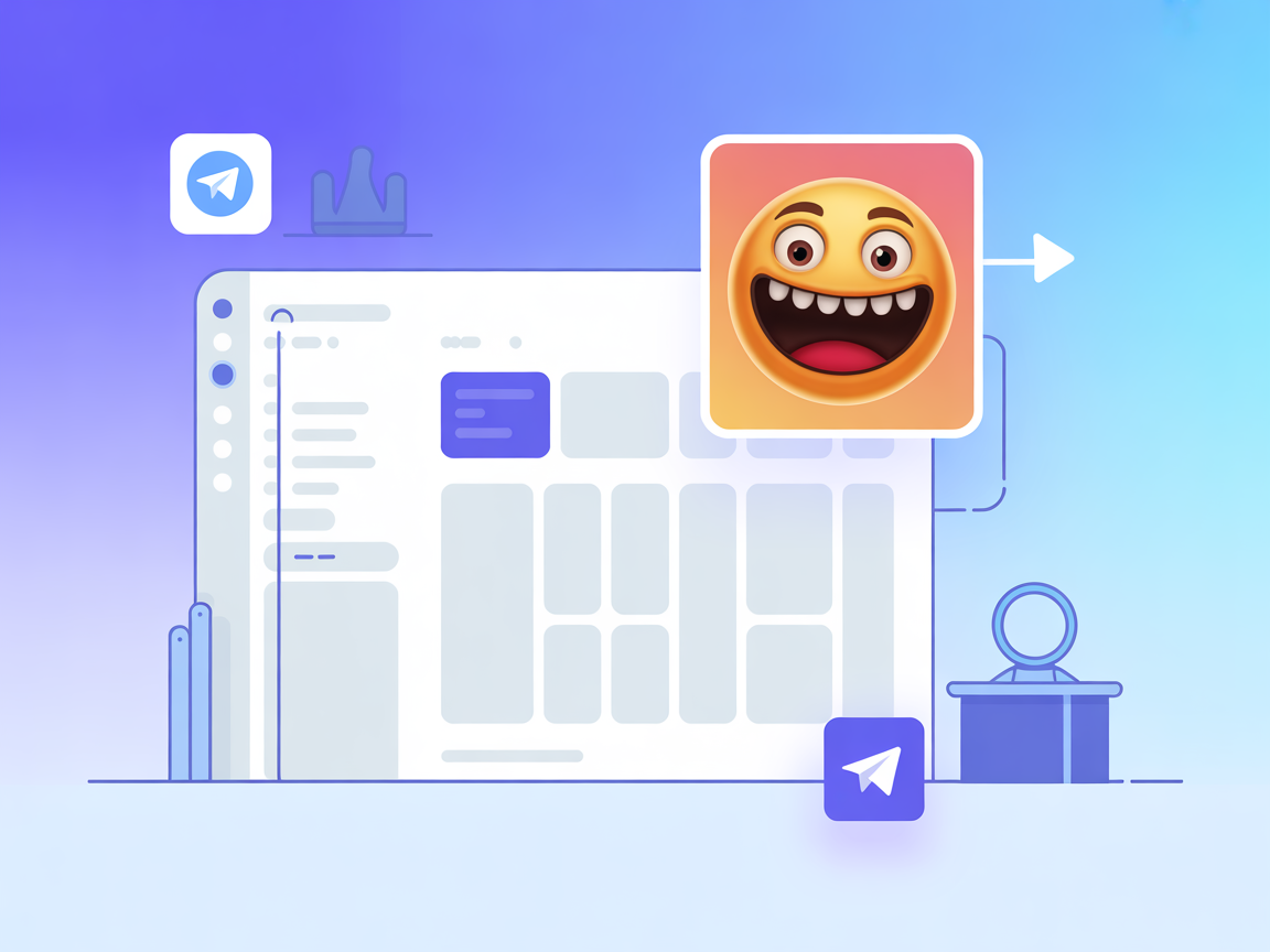 Desktop interface showing meme generation and Telegram sticker conversion