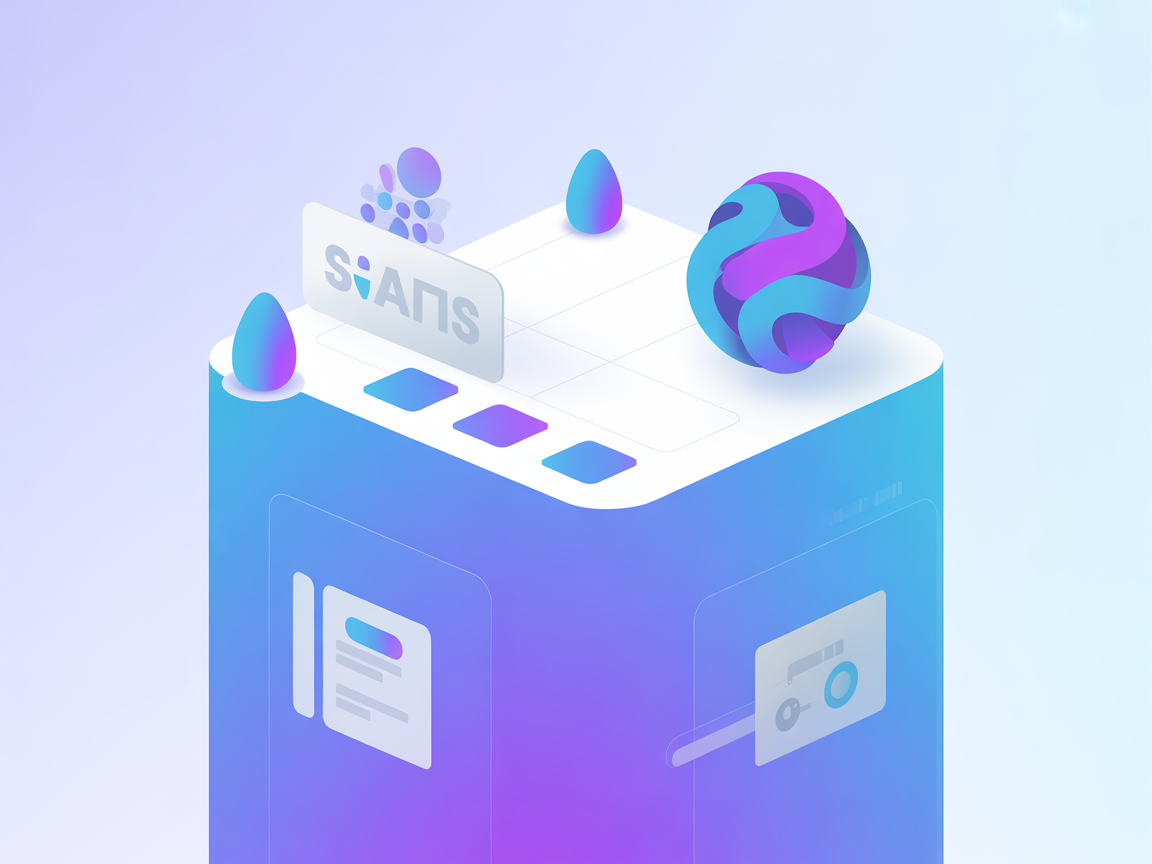 Minimalist vector environment with smart home objects and SaaS icons