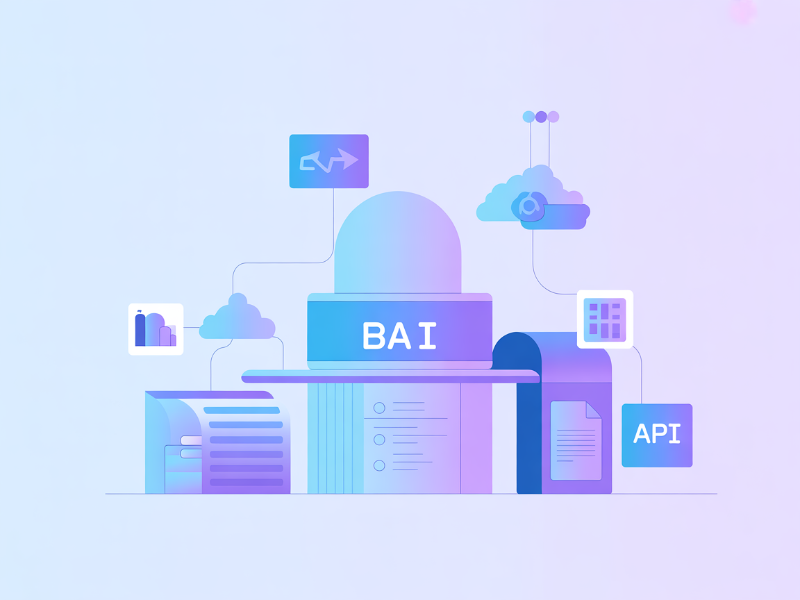 Vector icons representing data APIs, pipelines, and document conversion