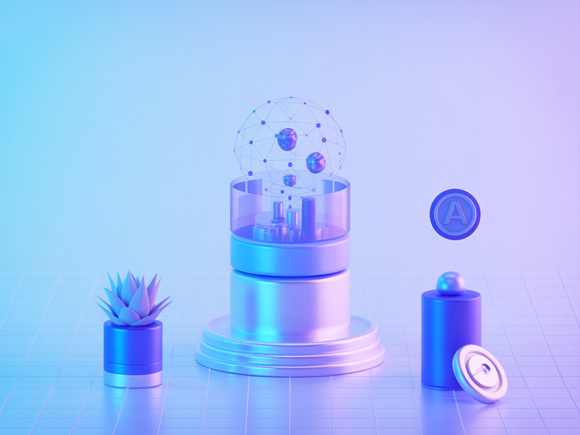 Minimalist blockchain analytics and AI trading analysis vector