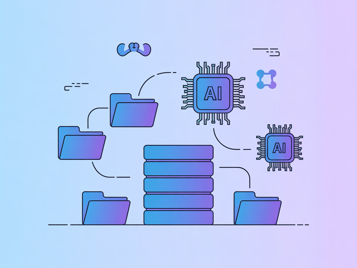 Vector symbols representing cloud and AI memory management