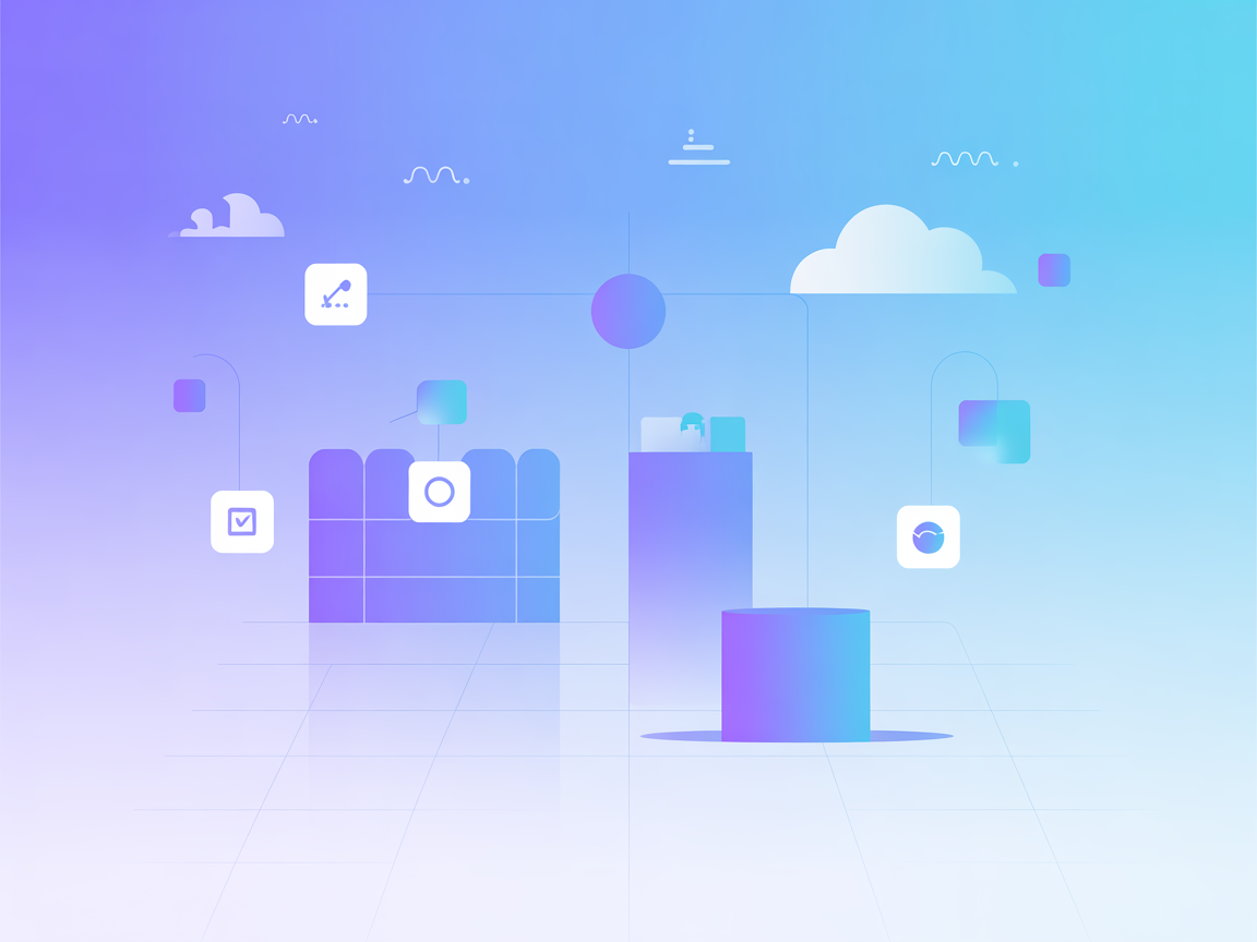 Minimalist vector feedback workflow illustration