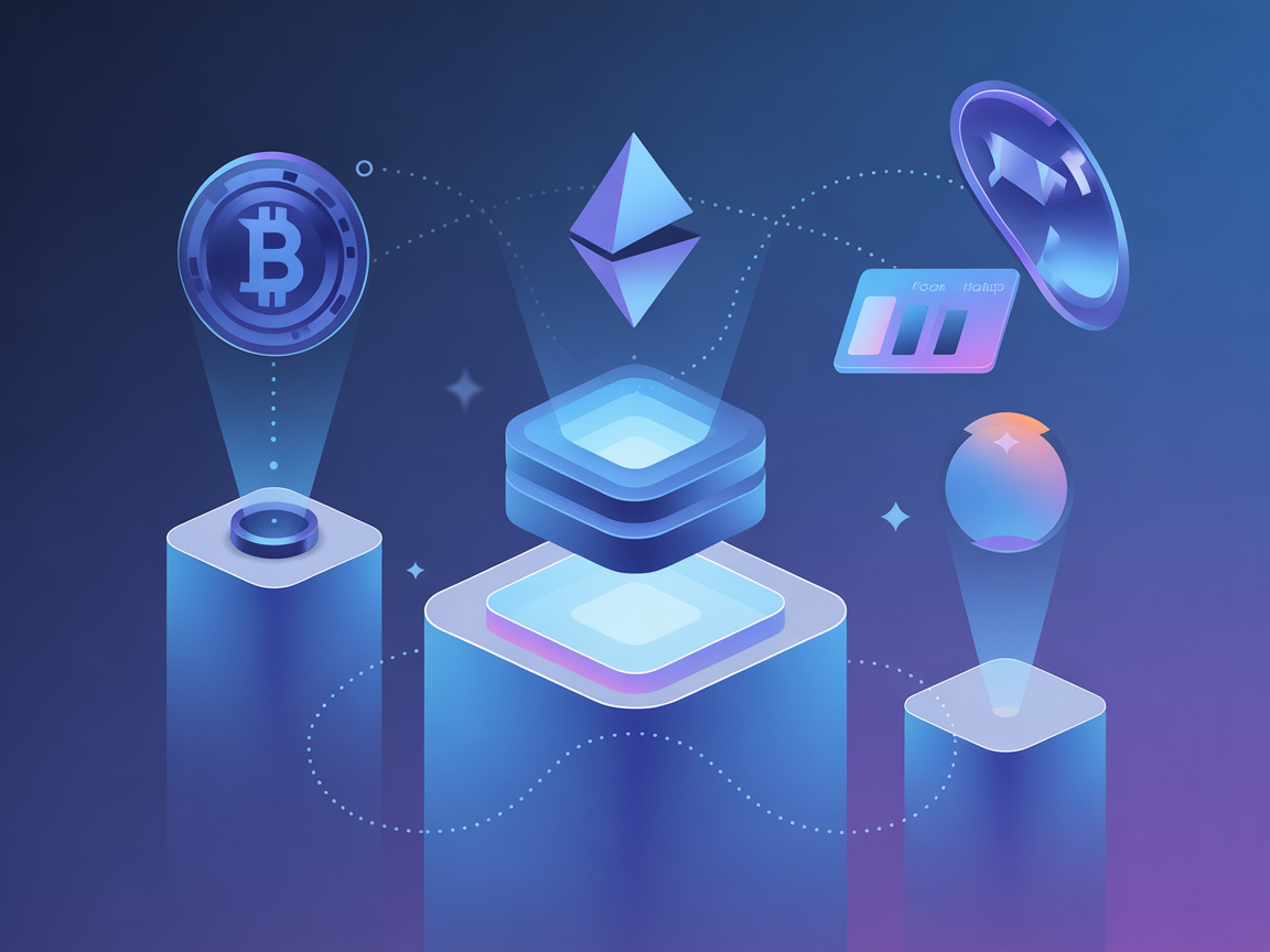 Minimalist crypto sentiment analysis dashboard illustration
