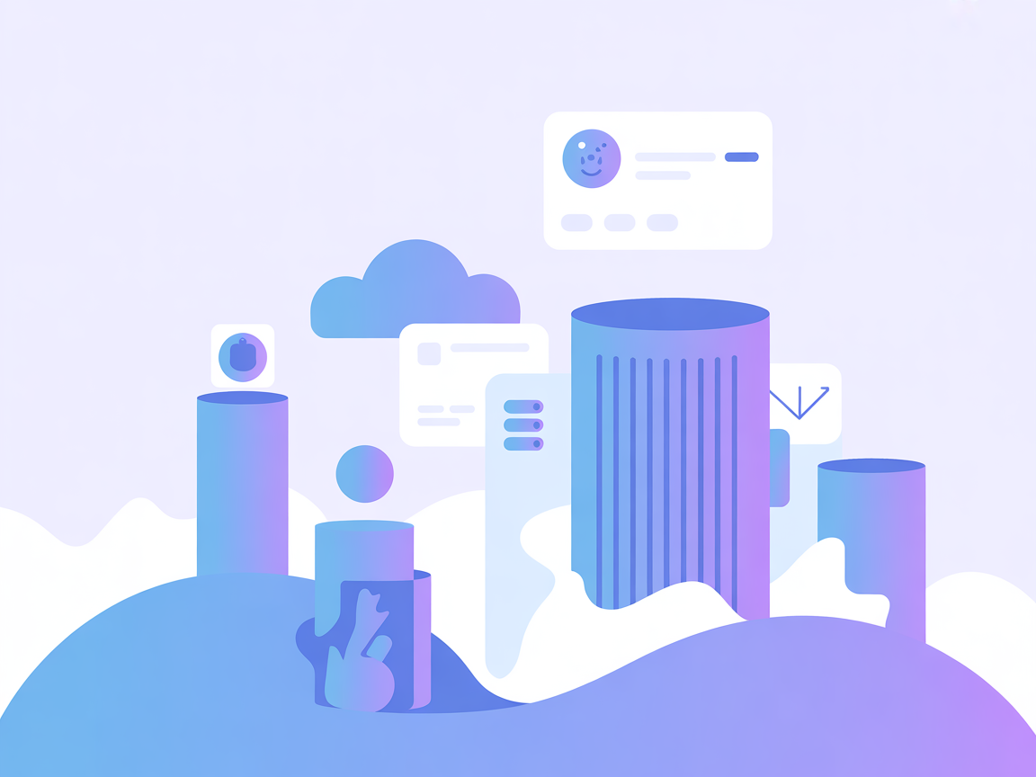 Vector artwork of web, news, and image search tools in a SaaS environment