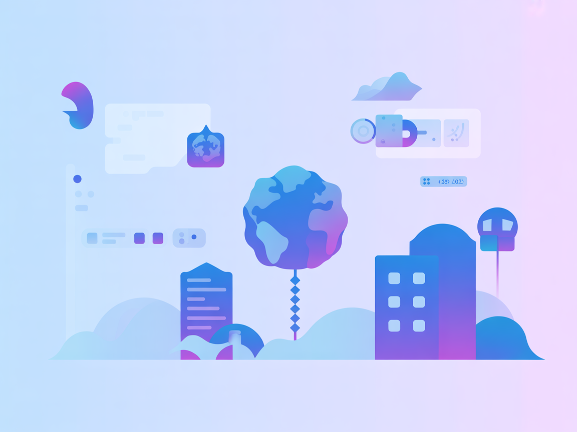 Minimalist vector illustration of interconnected SaaS tools