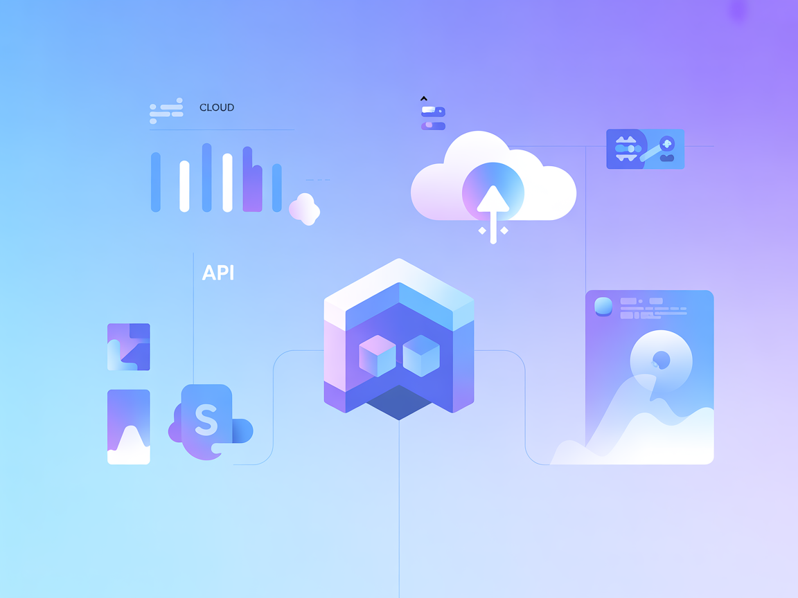 VictoriaMetrics API and monitoring minimalist illustration
