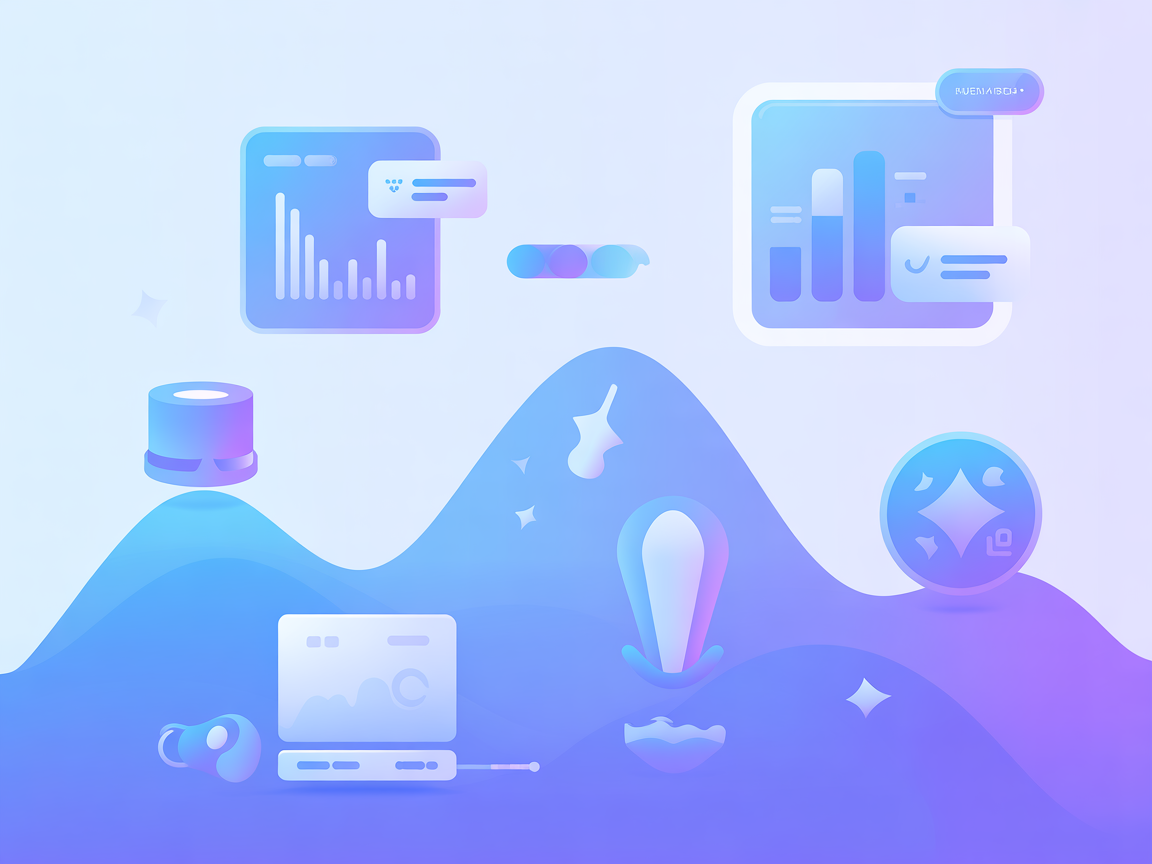 Minimalist vector image showing AI and image creation objects