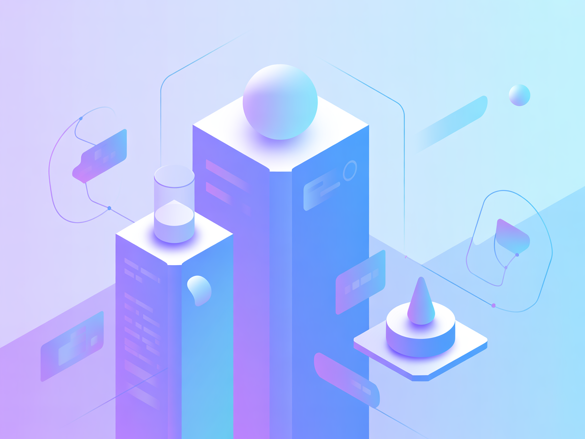 Minimalist vector image representing Unity and AI integration