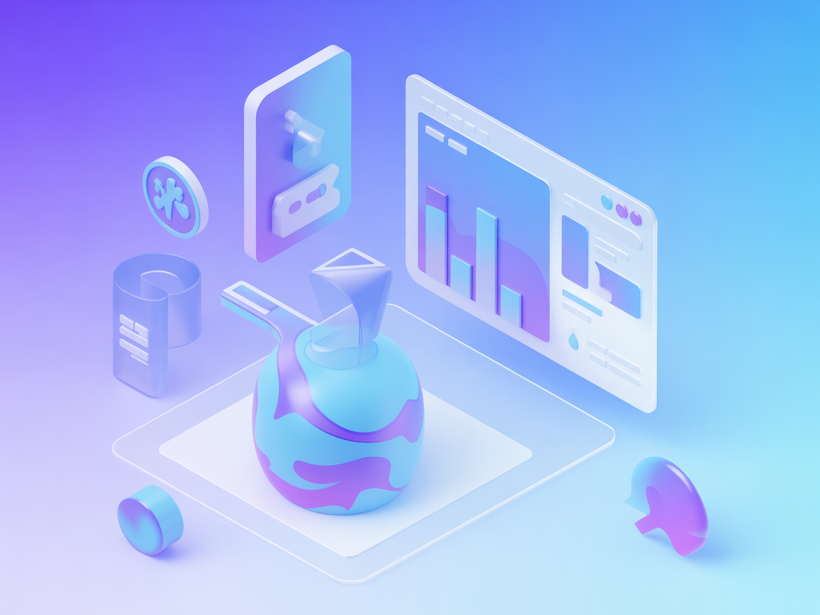 Vector illustration showing automated media workflow