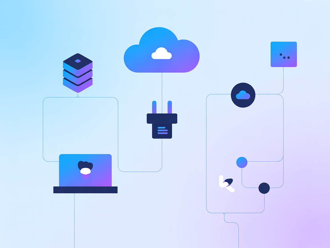 Minimalist SaaS integration with plugin and server icons