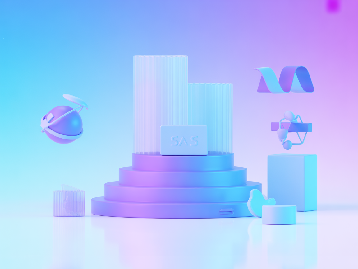 Minimalist SaaS vector with server and UI symbols