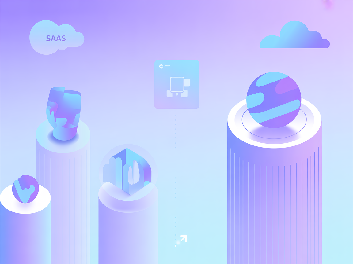 Minimalist vector showing Docker container orchestration in a secure SaaS environment