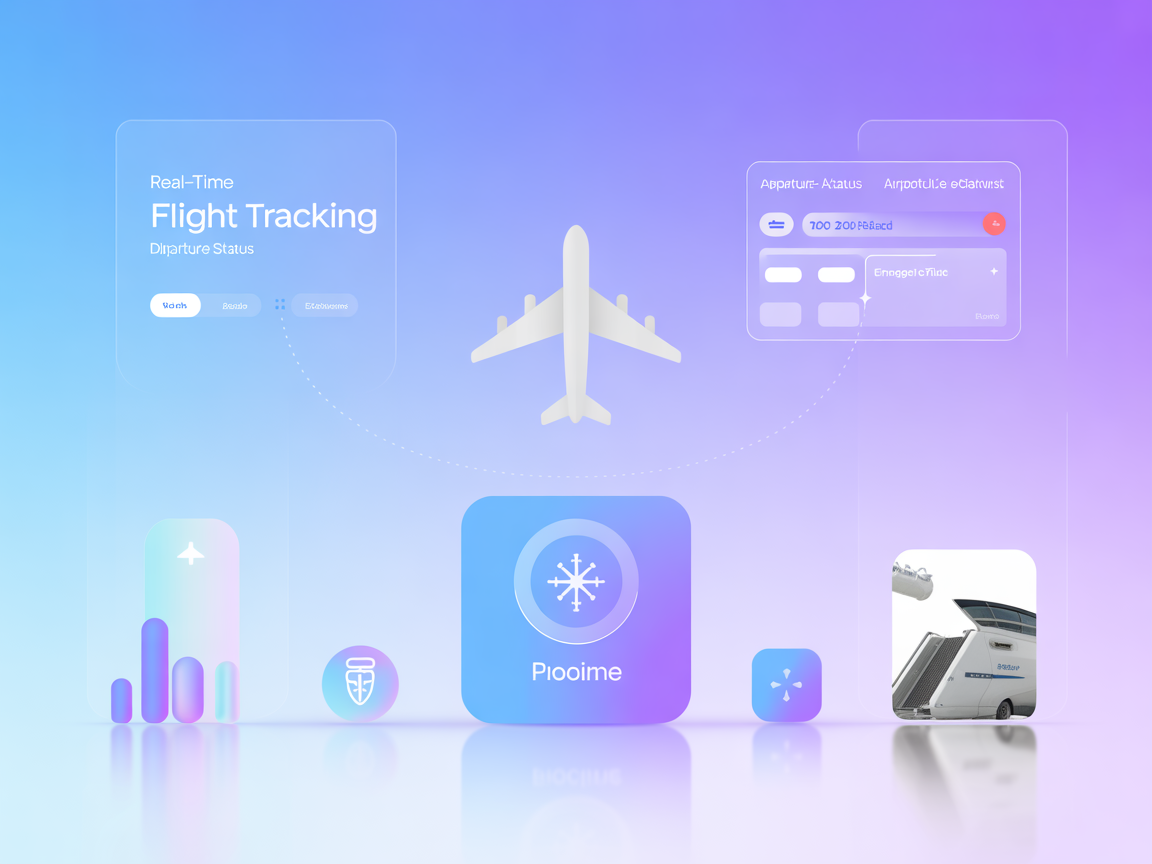 Minimalist vector image of airplane, radar, and cloud icons, representing Flightradar24 MCP Server integration