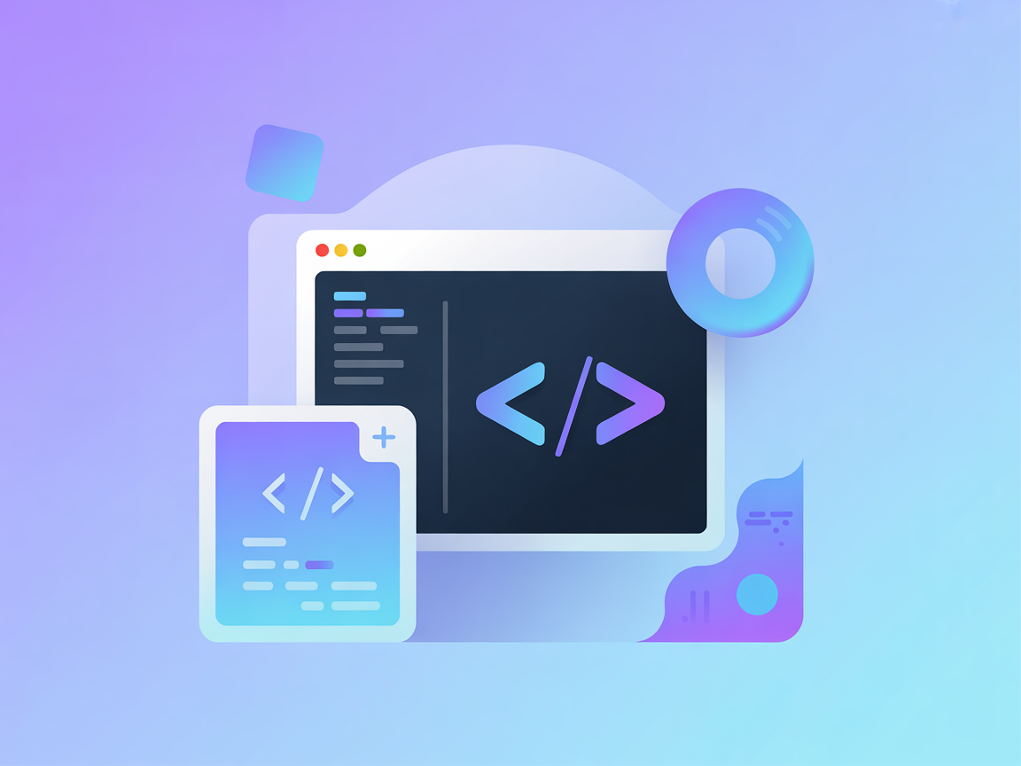 Minimalist icons for API integration and server configuration, SaaS gradient