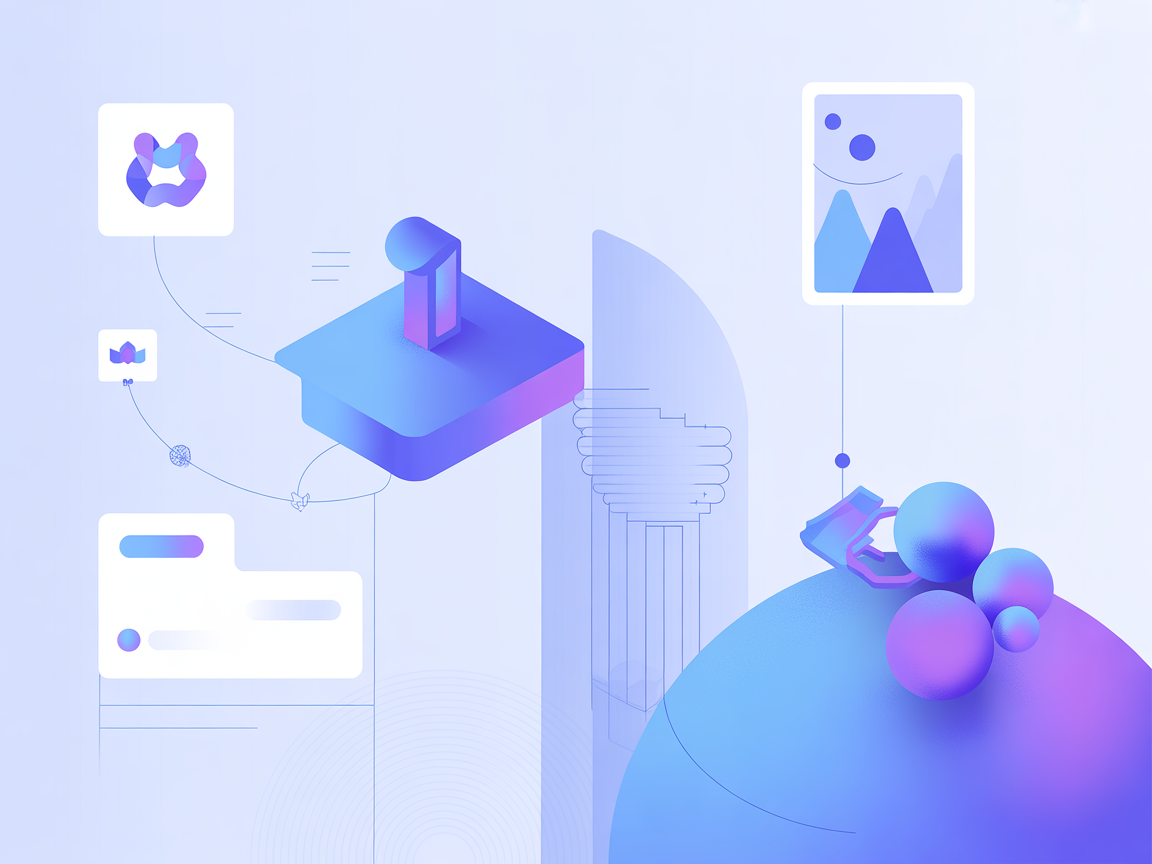 Minimalist SaaS database integration illustration