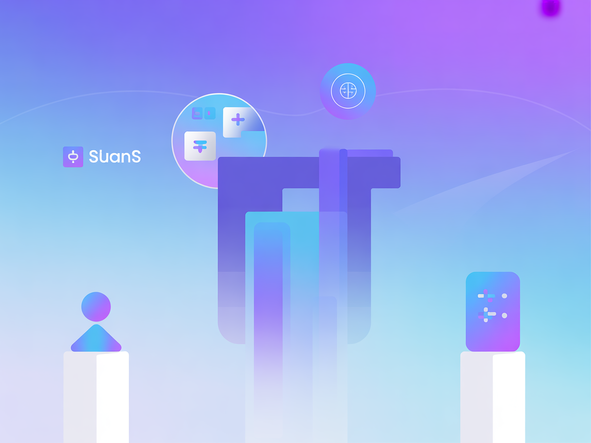 Vector illustration of AI connecting to blockchain data