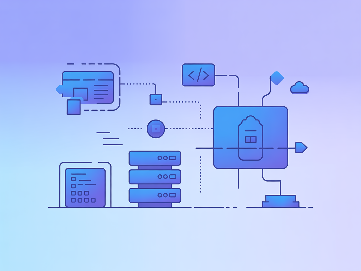 Minimalist developer tools and server architecture vector