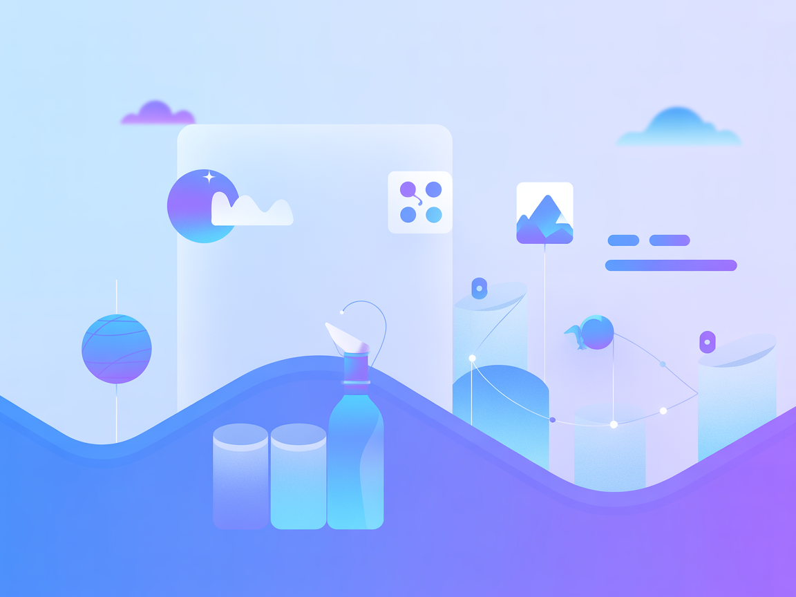 Minimalist SaaS vector showing AI media generation capabilities
