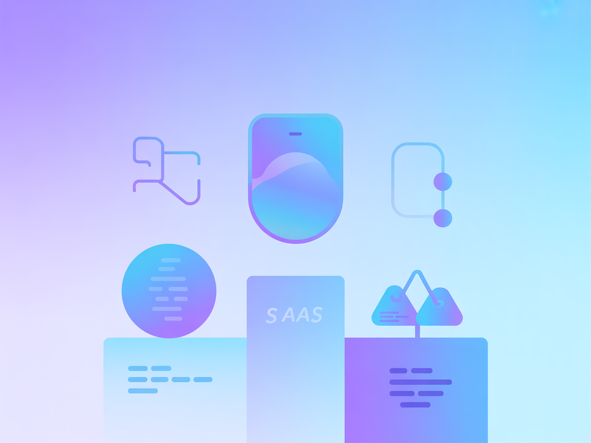 Minimalist illustration of SaaS environment with cryptocurrency icons and server