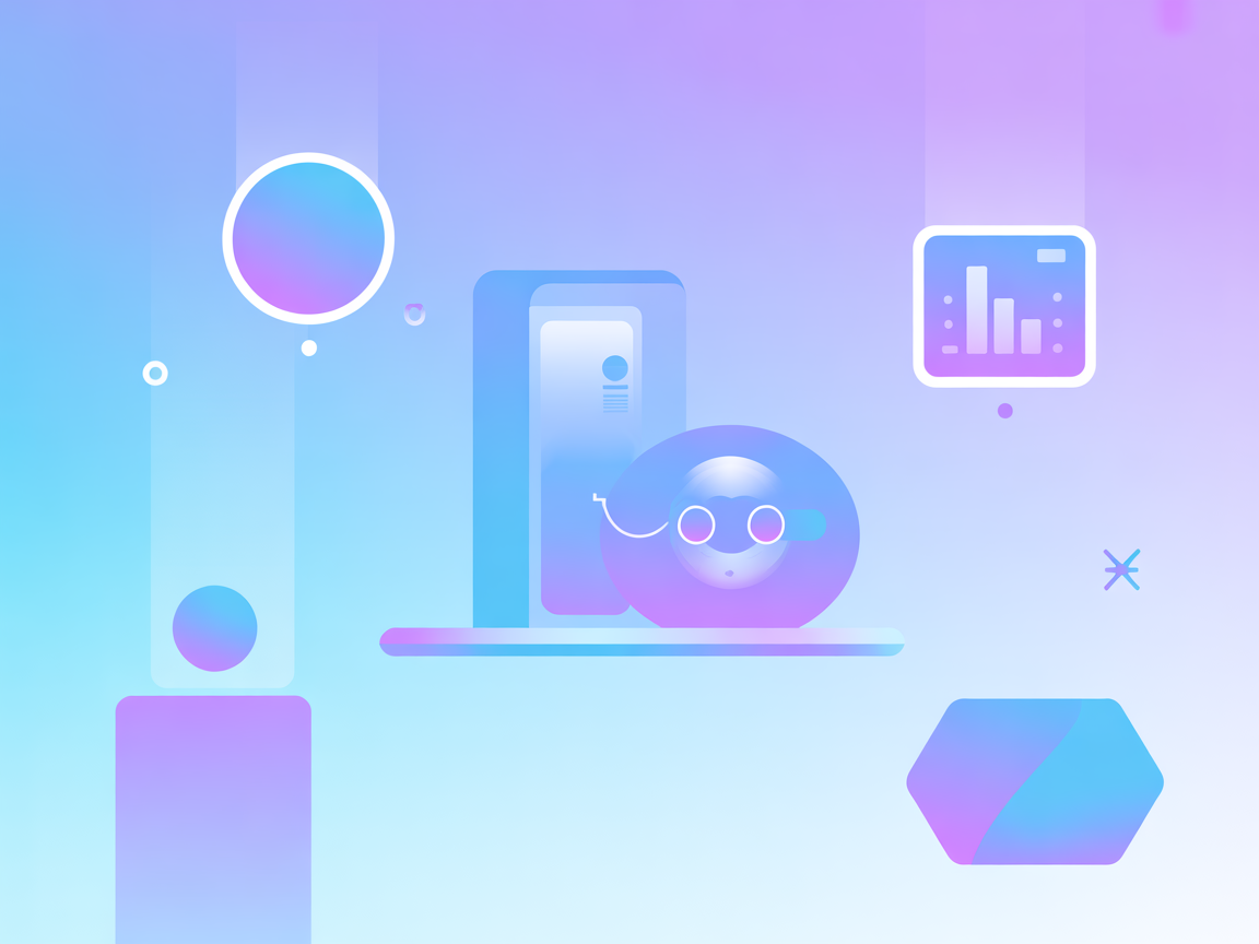 Minimalist vector illustration representing server proxy switching with blue and purple gradient