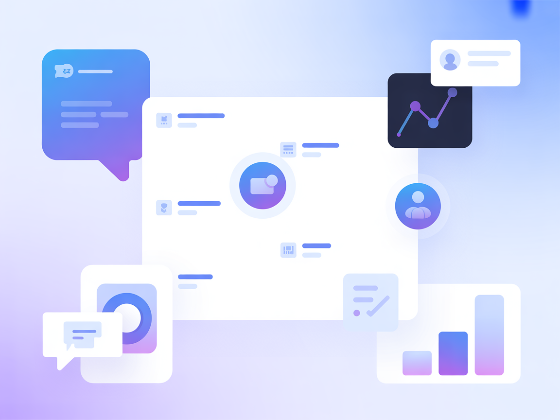 Minimalist chat and messaging automation illustration