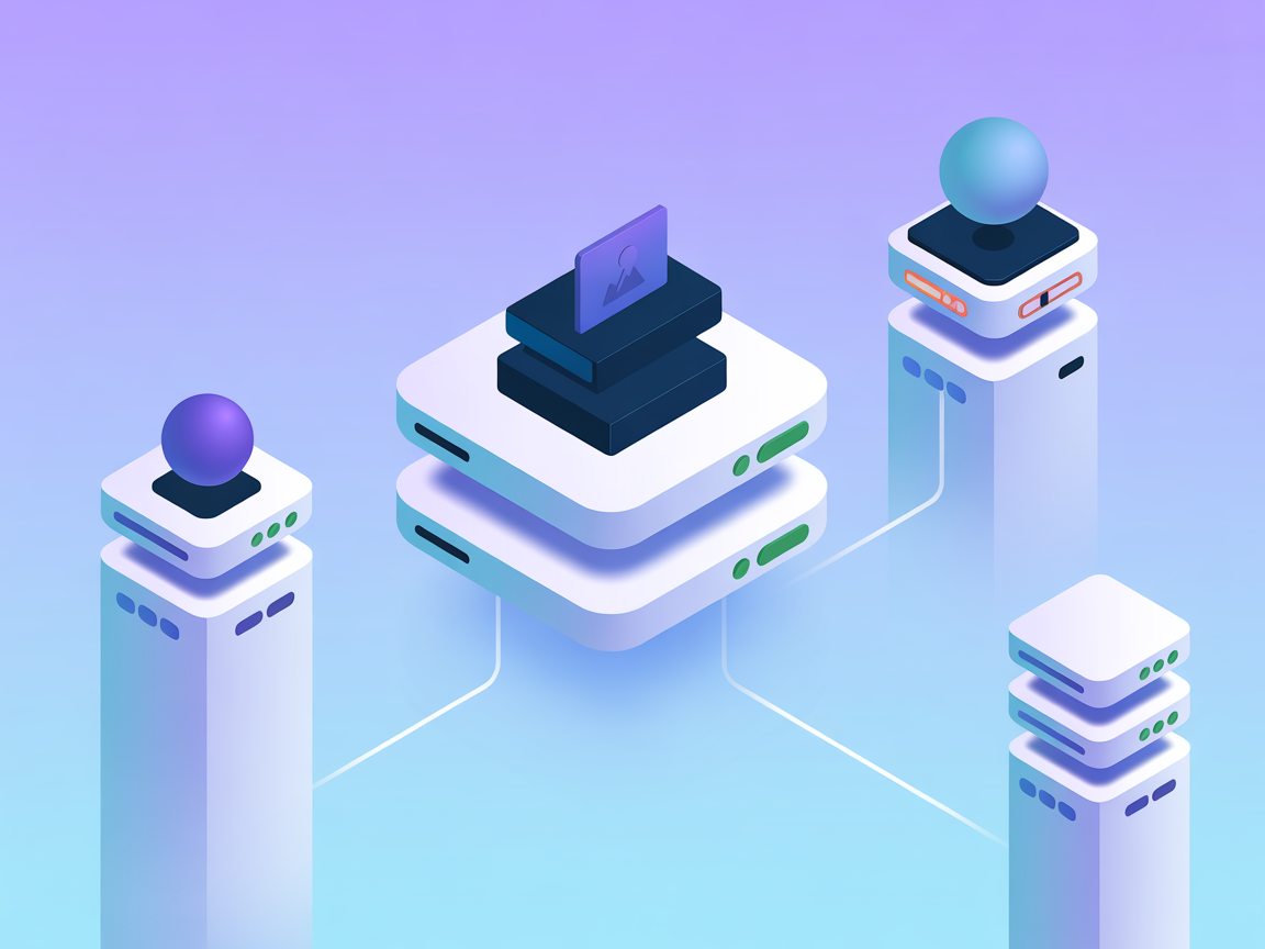 Minimalist illustration of multiple SSH server connections