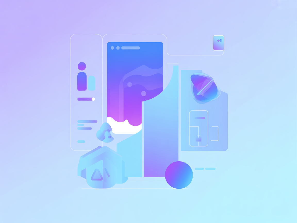 Minimalist illustration of AI and LLMs connecting to a database