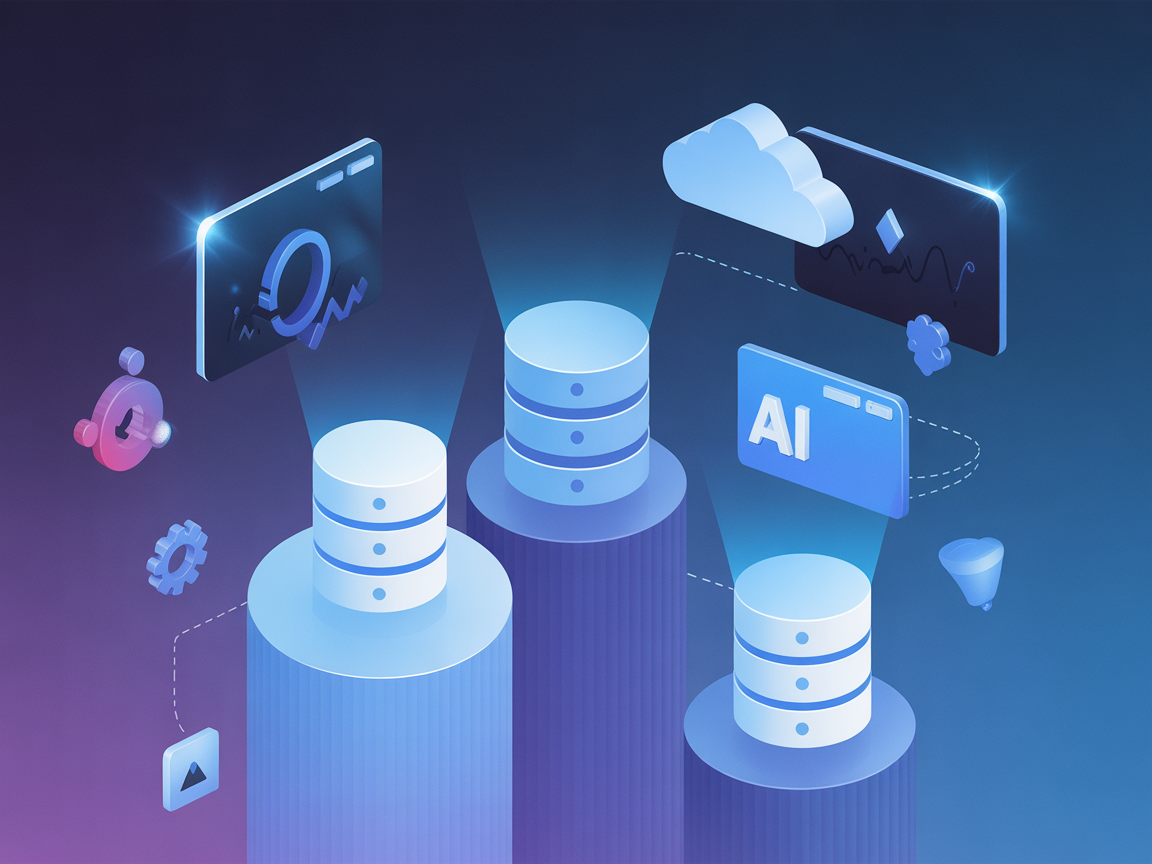 Minimalist AI and database integration concept image