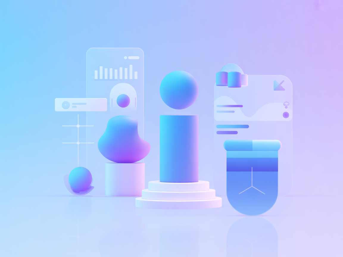 Minimalist blue and purple vectorized SaaS concept for Smartlead email campaign automation