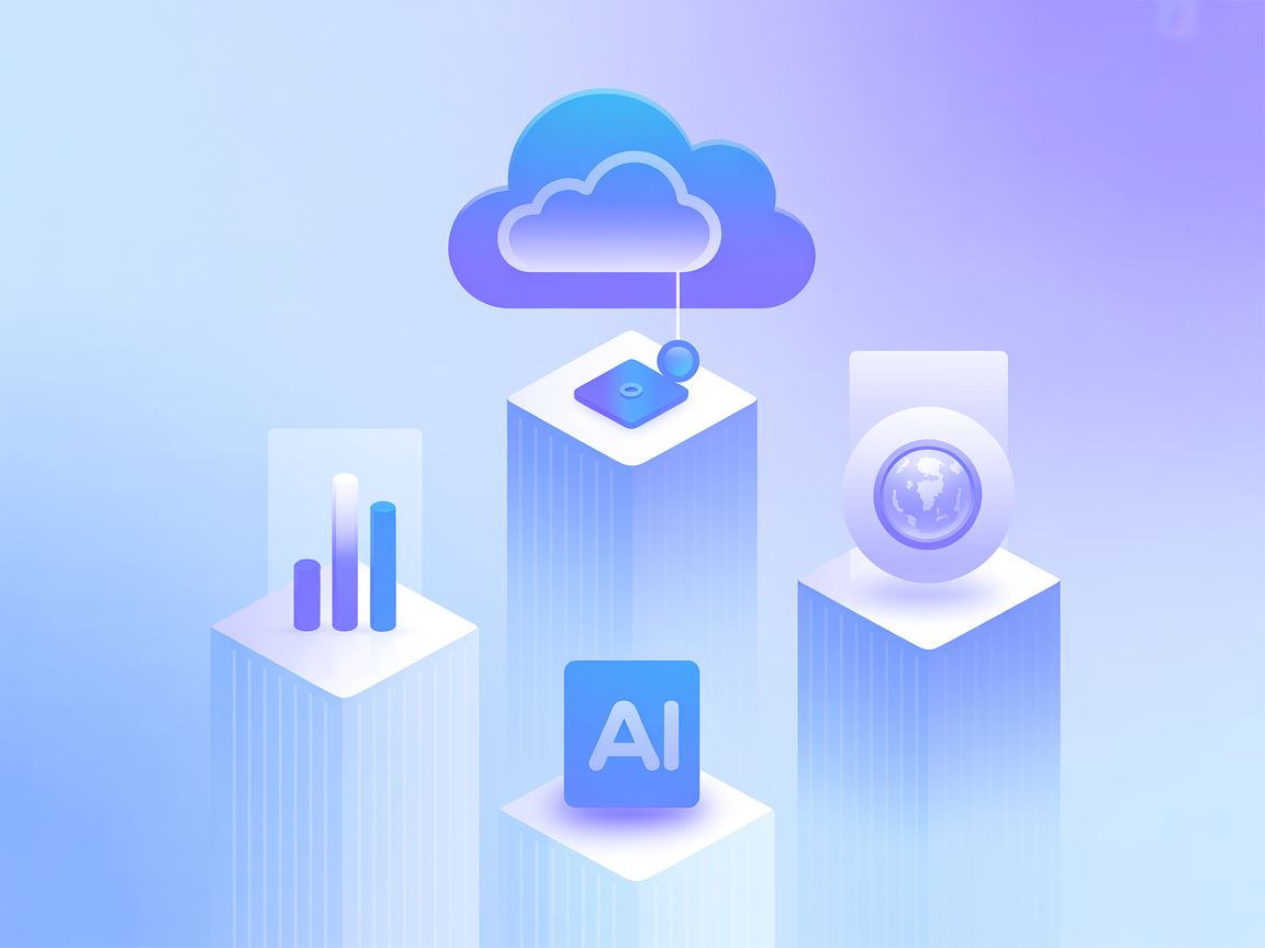 Minimalist vector illustration for cloud cost analytics AI integration