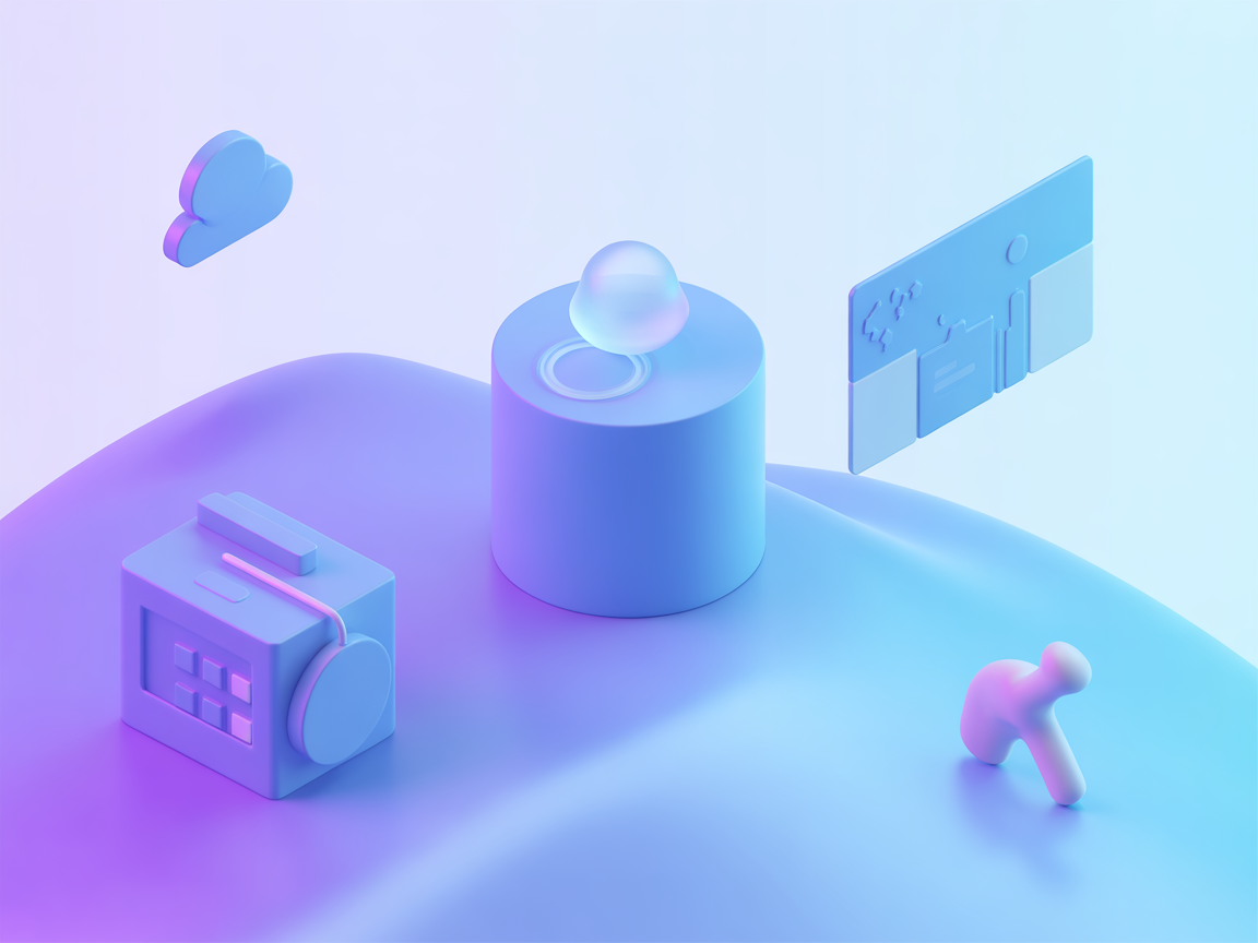 Minimalist SaaS illustration representing AI integration with Webflow