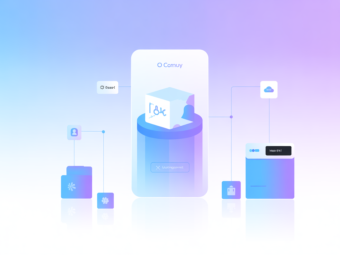 Minimalist SaaS AWS Cognito authentication and user management illustration