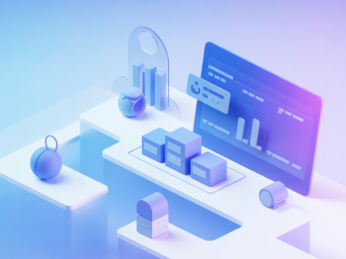 Minimalist SaaS vector showing analytics automation