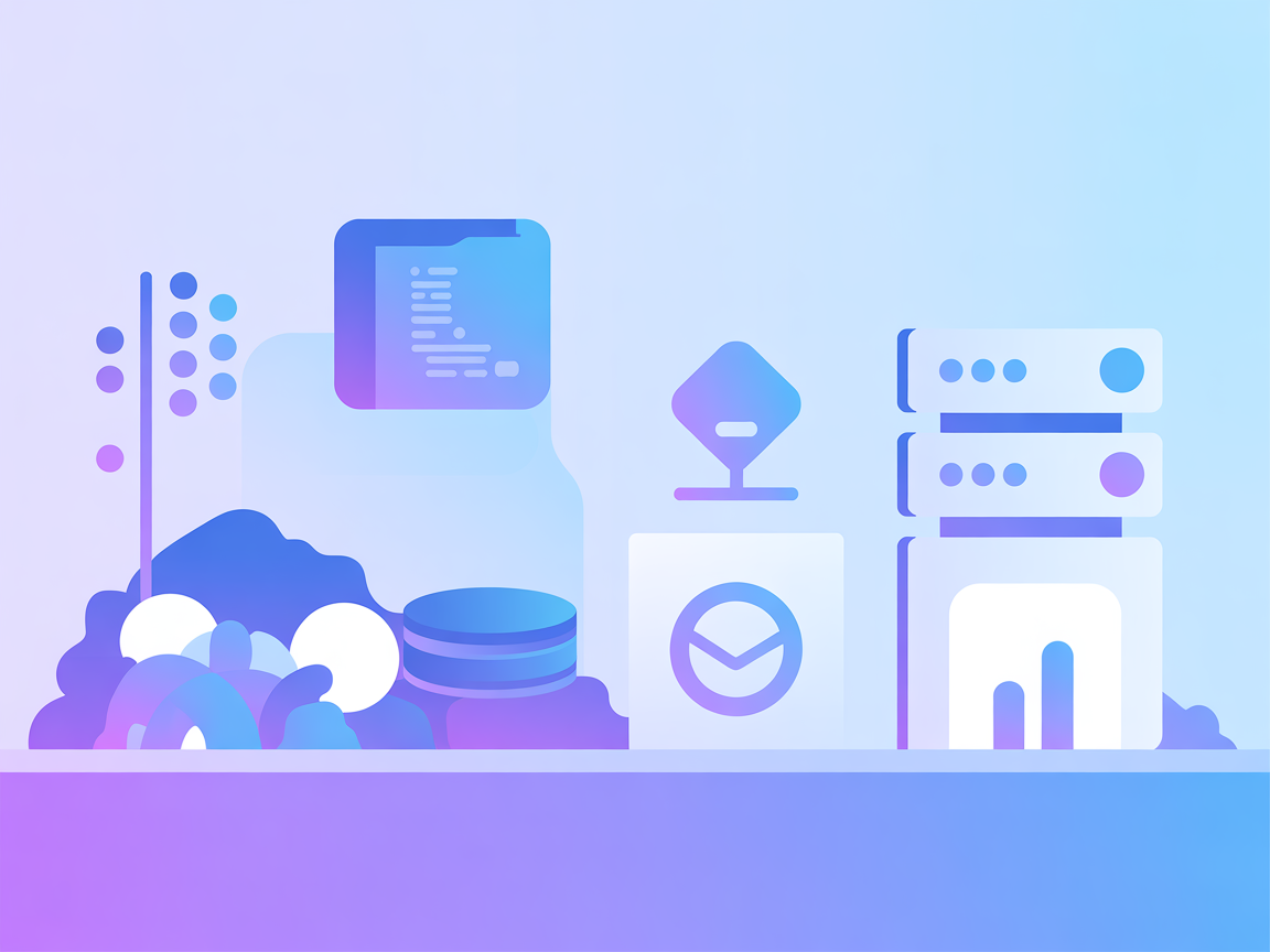 Minimalist vector showing server and settings icons