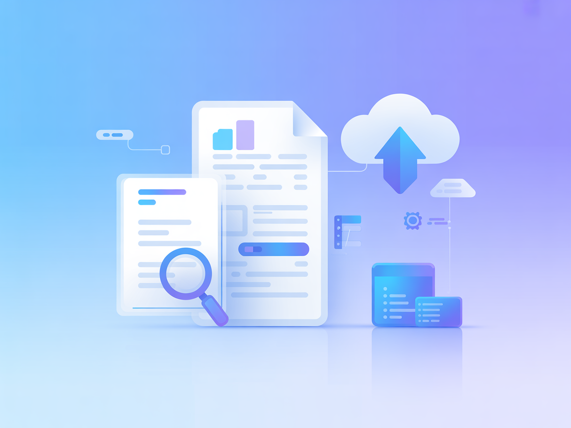 Minimalist AI and document management illustration
