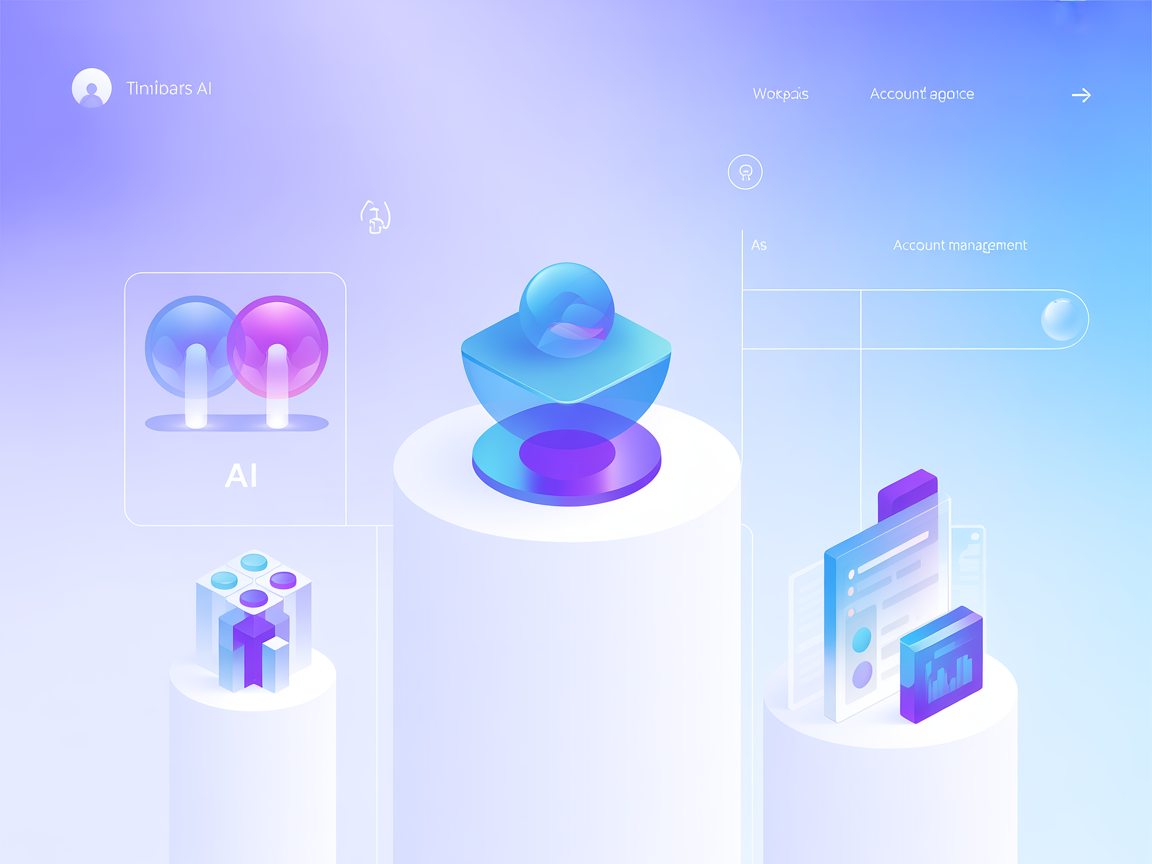 Vector illustration of data streams, AI models, and cloud workspace