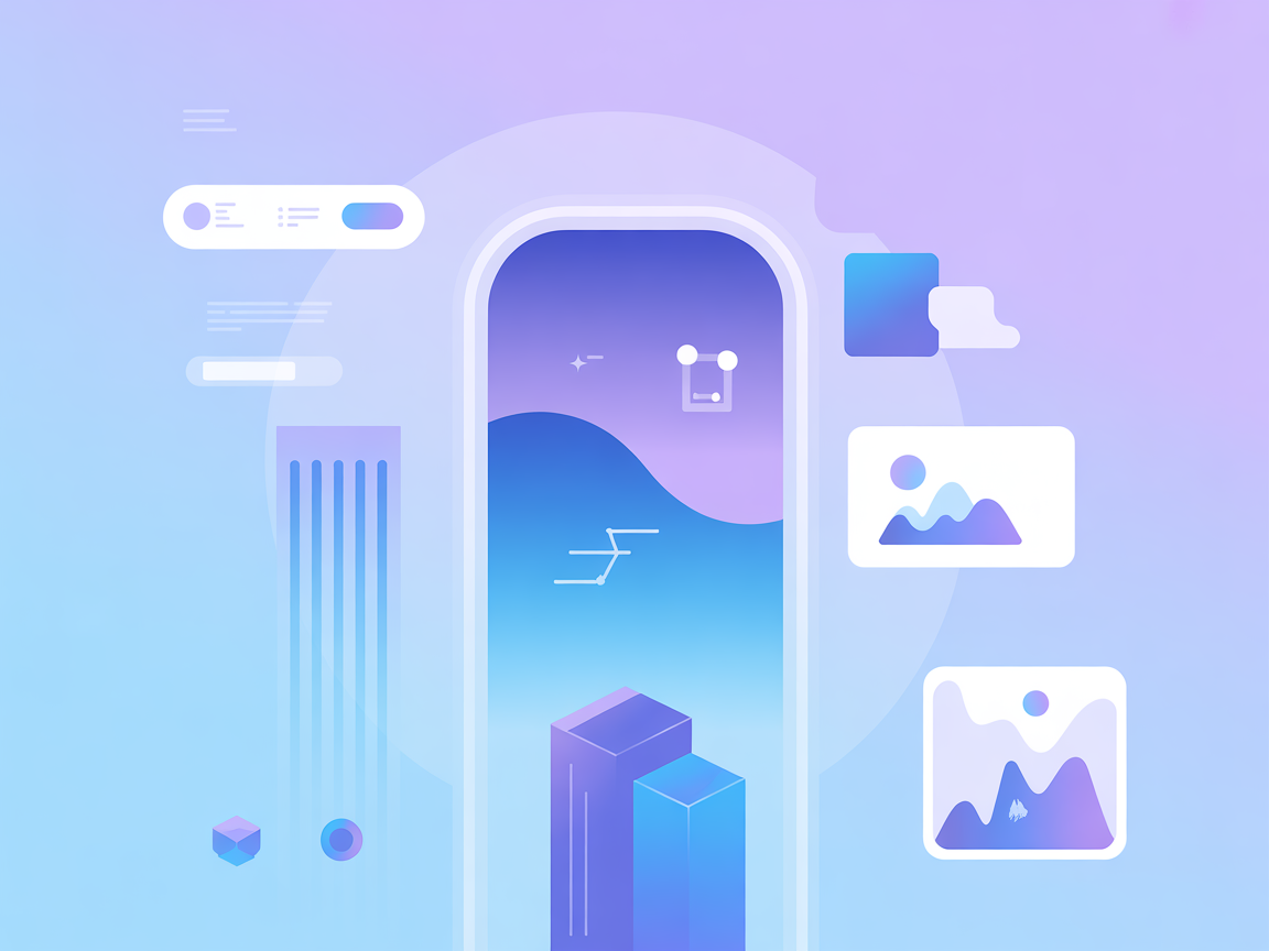 Minimalist blue-purple vector illustration representing AI-powered document integration