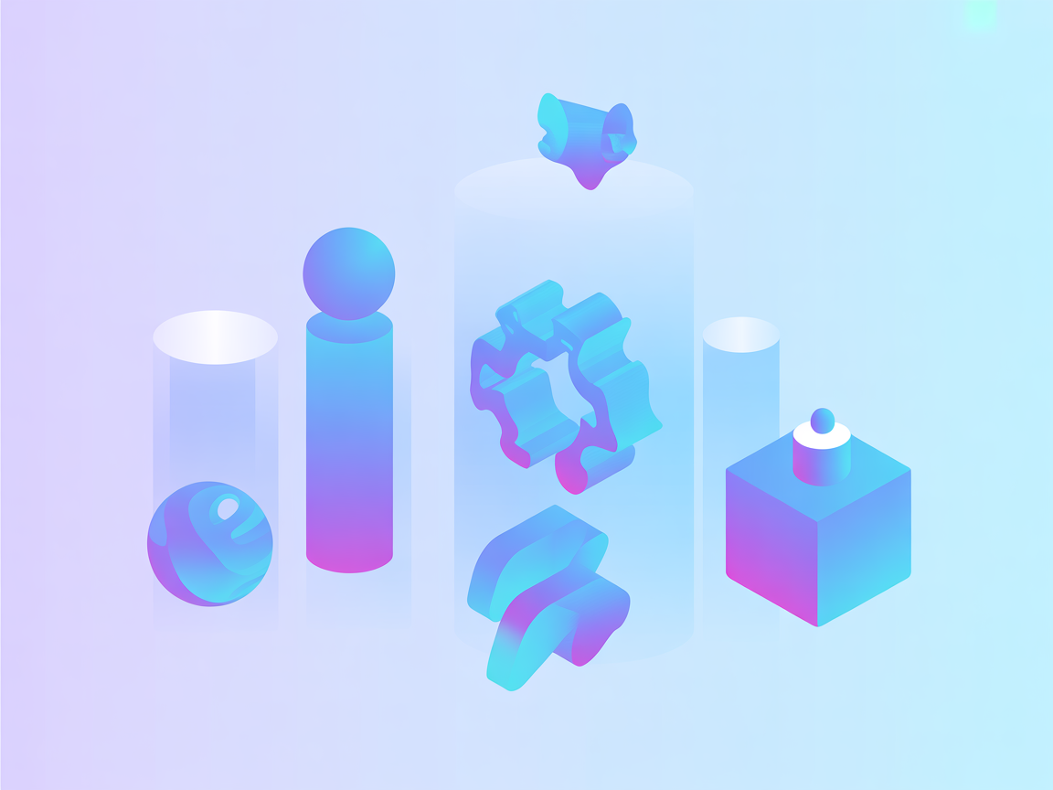 Minimalist vector image showing stocks, financial charts, and data flow