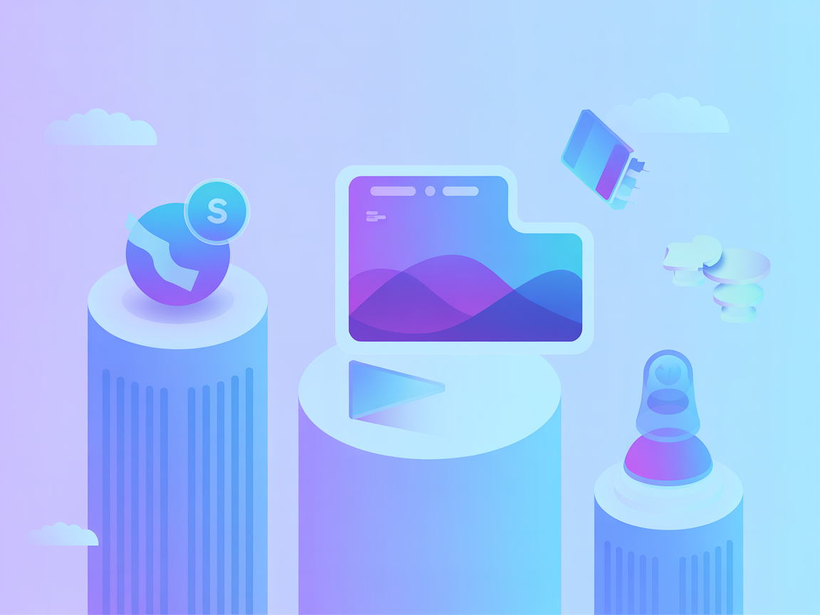 Minimalist vector image showing collaborative workspace automation
