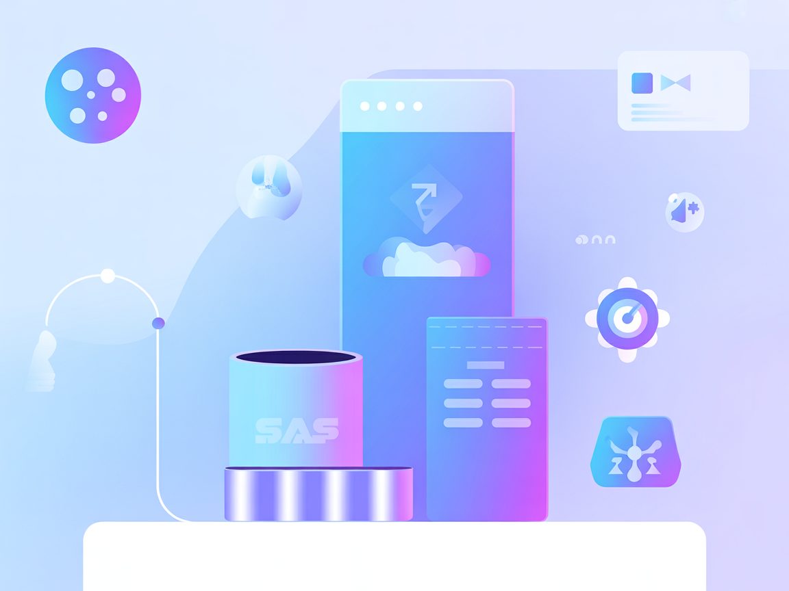 Minimalist SaaS vector with e-books and automation