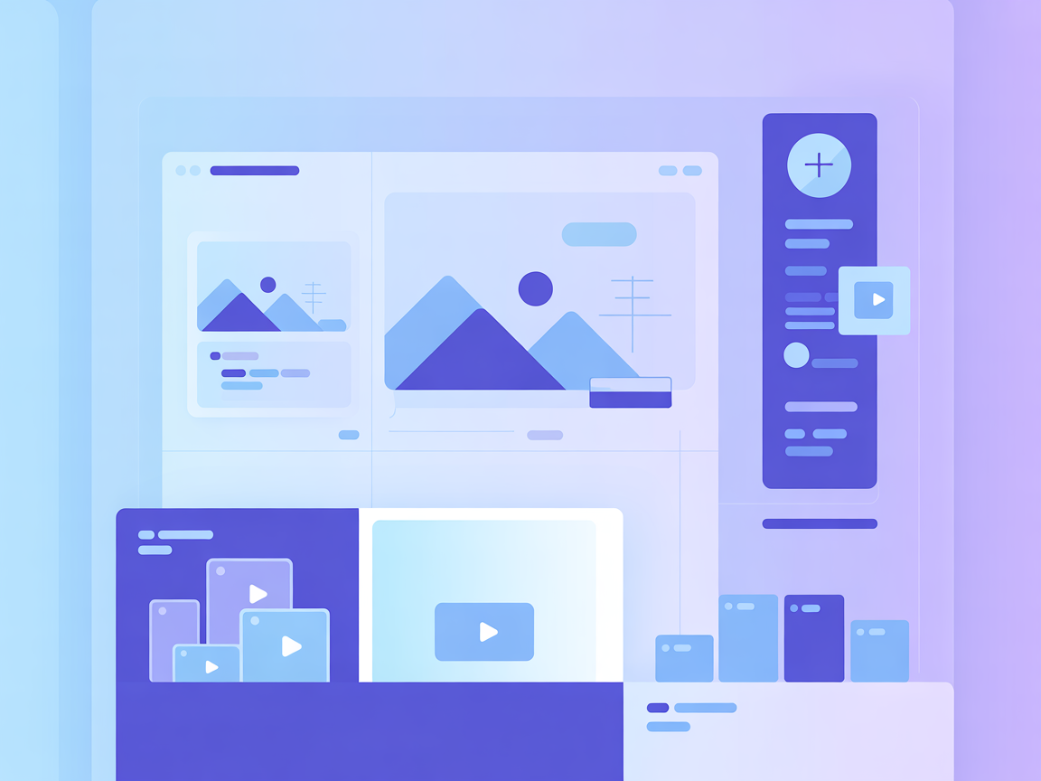 Minimalist video timeline and editing scissors icons