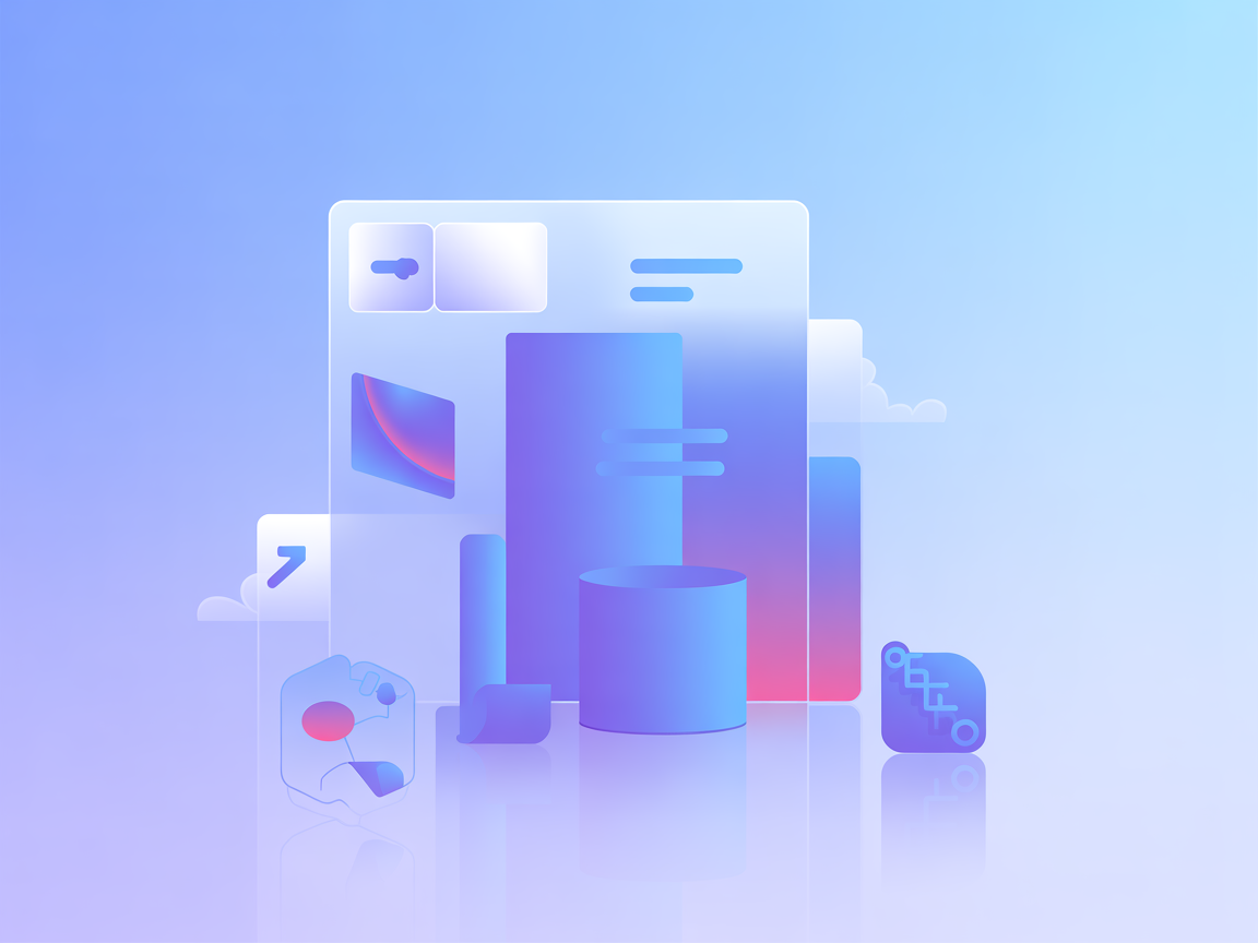 Minimalist vector illustration of data orchestration and cloud workflow automation