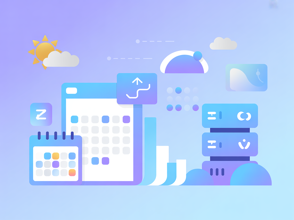 Minimalist daily weather forecast calendar illustration