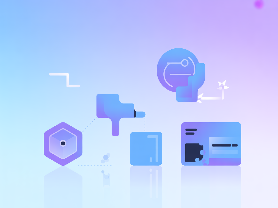 Minimalist vector illustration representing API integration for Kibela with AI automation