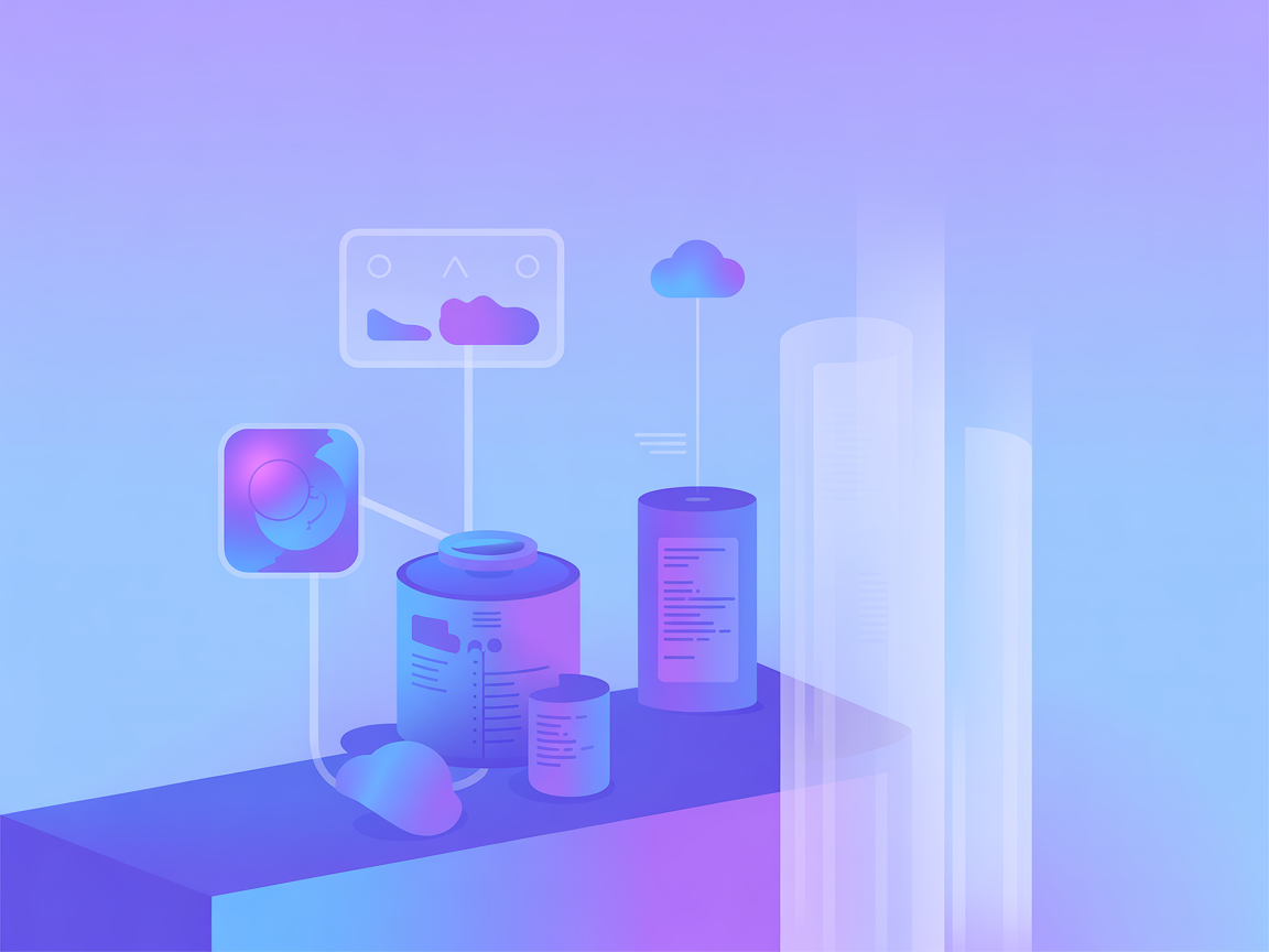 Minimalist vector showing repository automation and build tracking