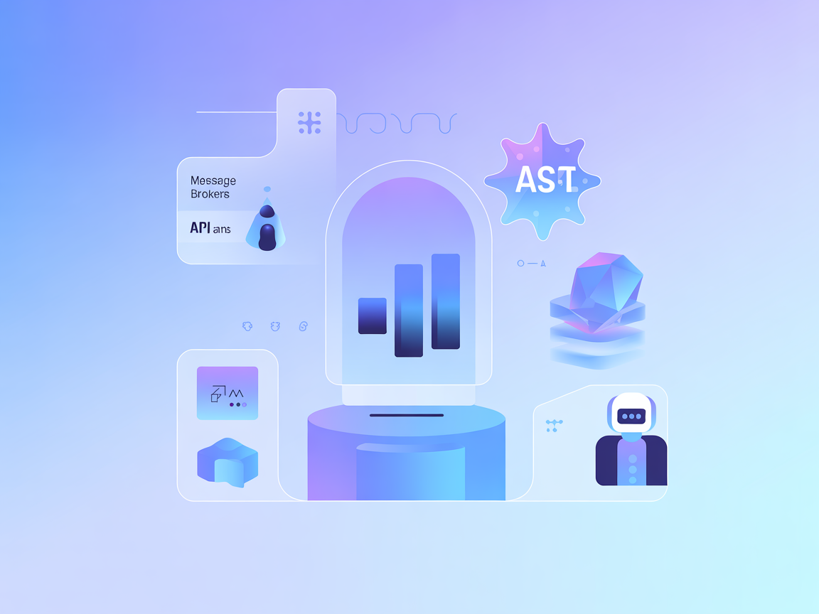 Minimalist vector illustration representing AI automation and RabbitMQ integration