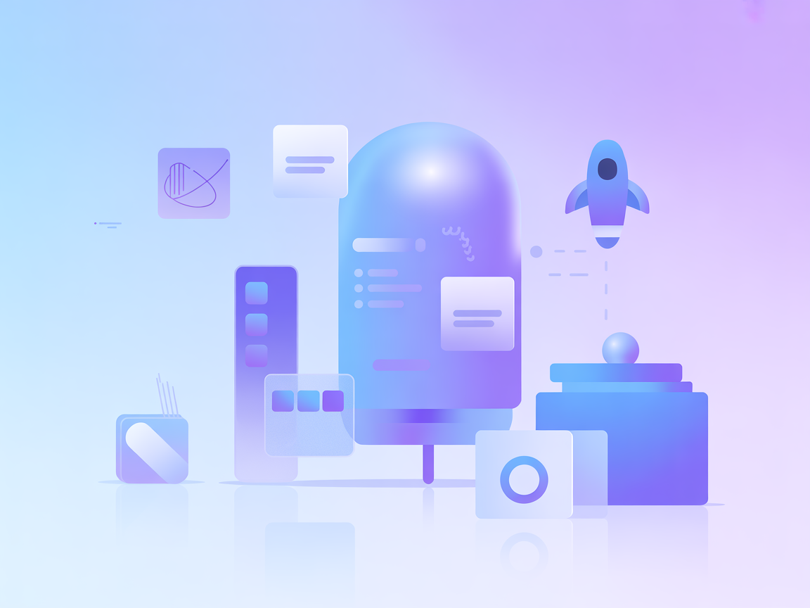 Minimalist vector showing AI client integration with cloud services