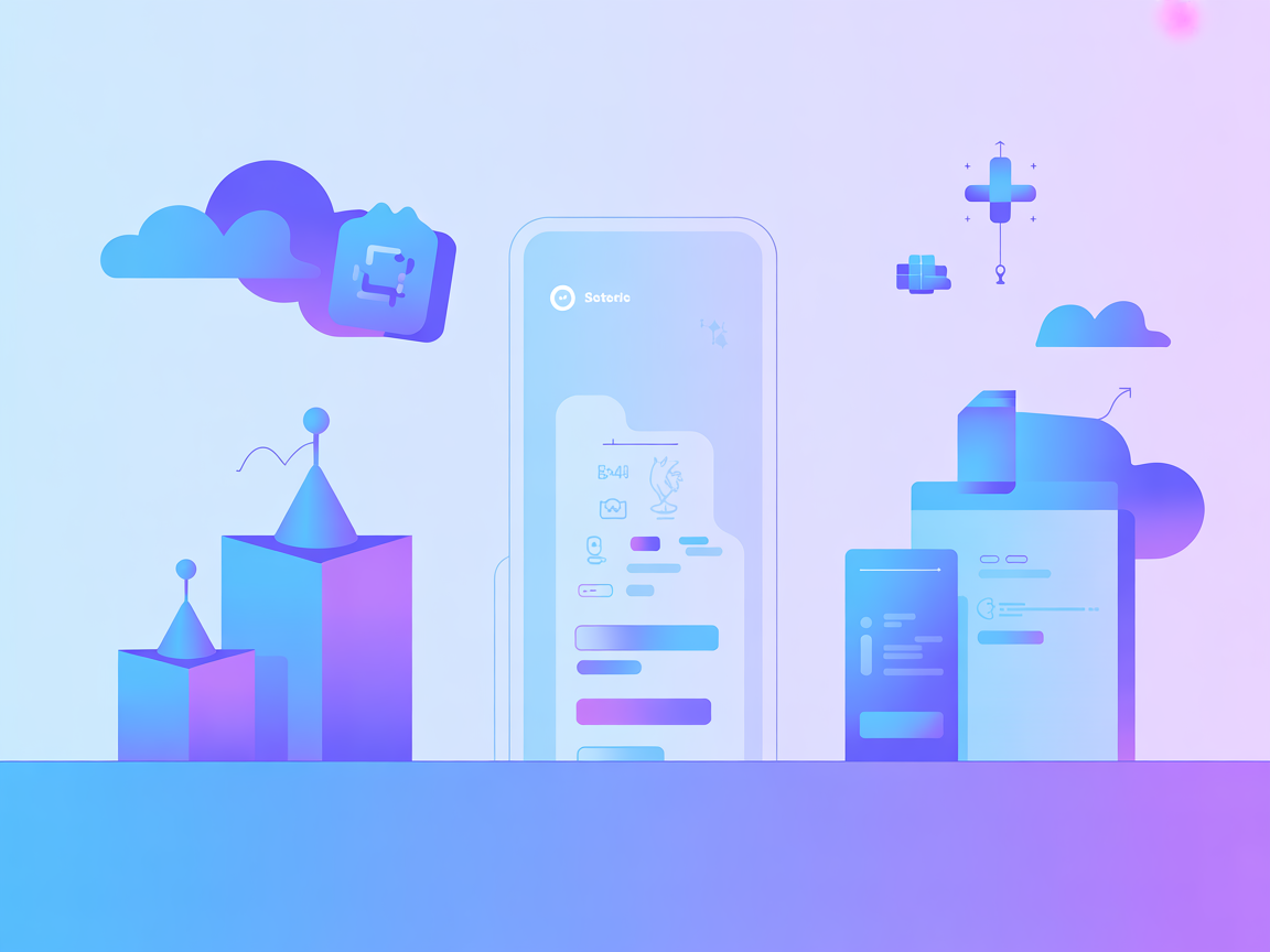 Minimalist SaaS vector art featuring uplifting news delivery